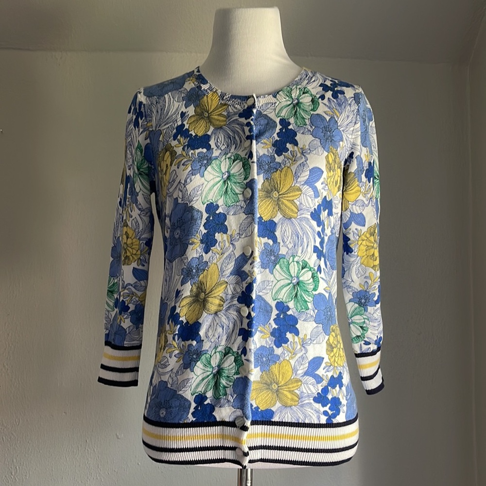 Beautiful Talbots Floral Button Down Cardigan